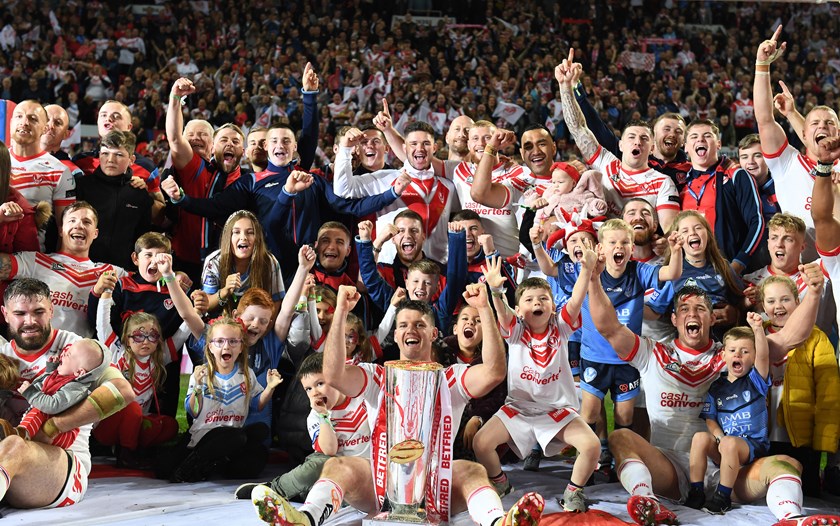 St Helens after winning the 2019 Super League grand final.